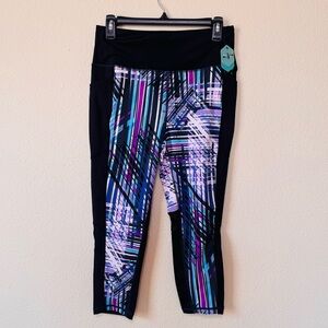 LuLaRoe Leggings with Black and Purple Stripes-NWT
